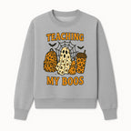 Teaching My Boos Halloween Ghosts & Leopard Print Backpack T-Shirt, Cute Teacher Gift for Kids, Spooky Season Apparel - Sweatshirt 1758093390133.jpg