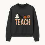 Halloween Teacher Decor | Cute Ghost, Bat, Pumpkin, Spiderweb | Floral 'Teach' Sign | Classroom Wall Art | Fall Aesthetic - Sweatshirt 1758093390167.jpg