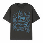 Play is Learning Kids Wall Art - Educational Nursery Decor with Rainbow, Blocks, and Fun Illustrations for Children s Room - T-shirt 1758093390266.jpg