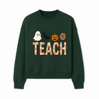 Halloween Teacher Decor | Cute Ghost, Bat, Pumpkin, Spiderweb | Floral 'Teach' Sign | Classroom Wall Art | Fall Aesthetic - Sweatshirt 1758093390332.jpg