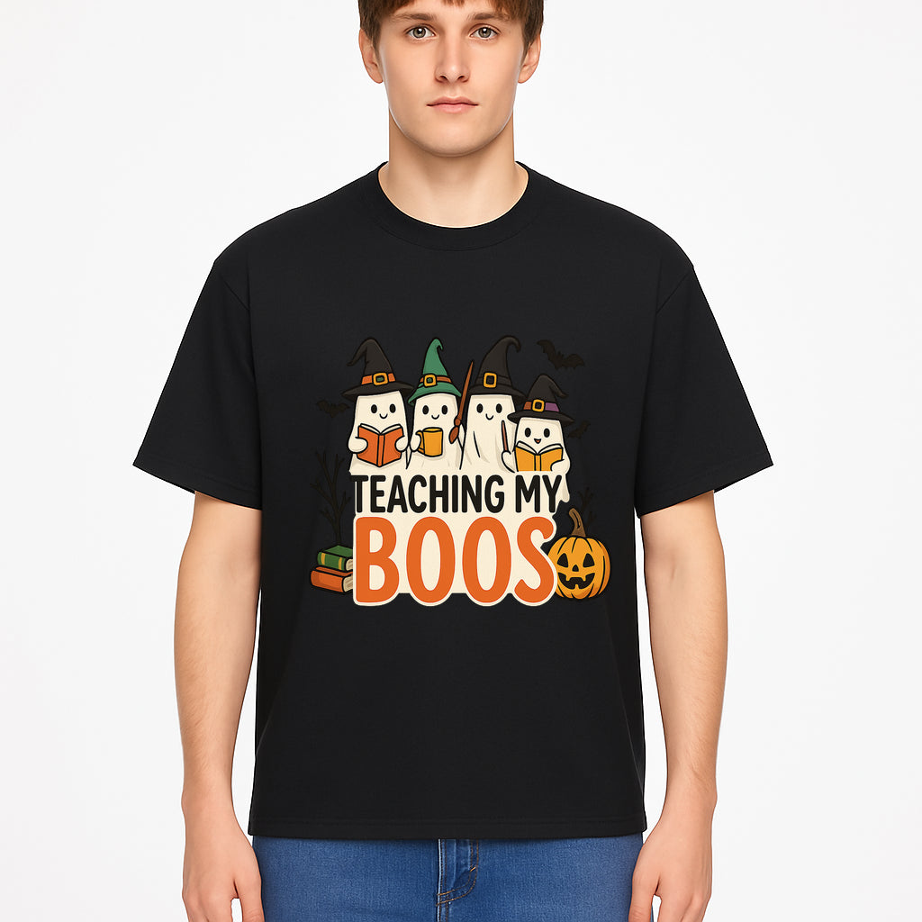 Teaching My Boos Halloween Ghosts Graphic Tee, Cute Witch Ghosts, Spooky Fun, Fall Apparel for Kids and Adults - T-shirt 1758093390400.jpg