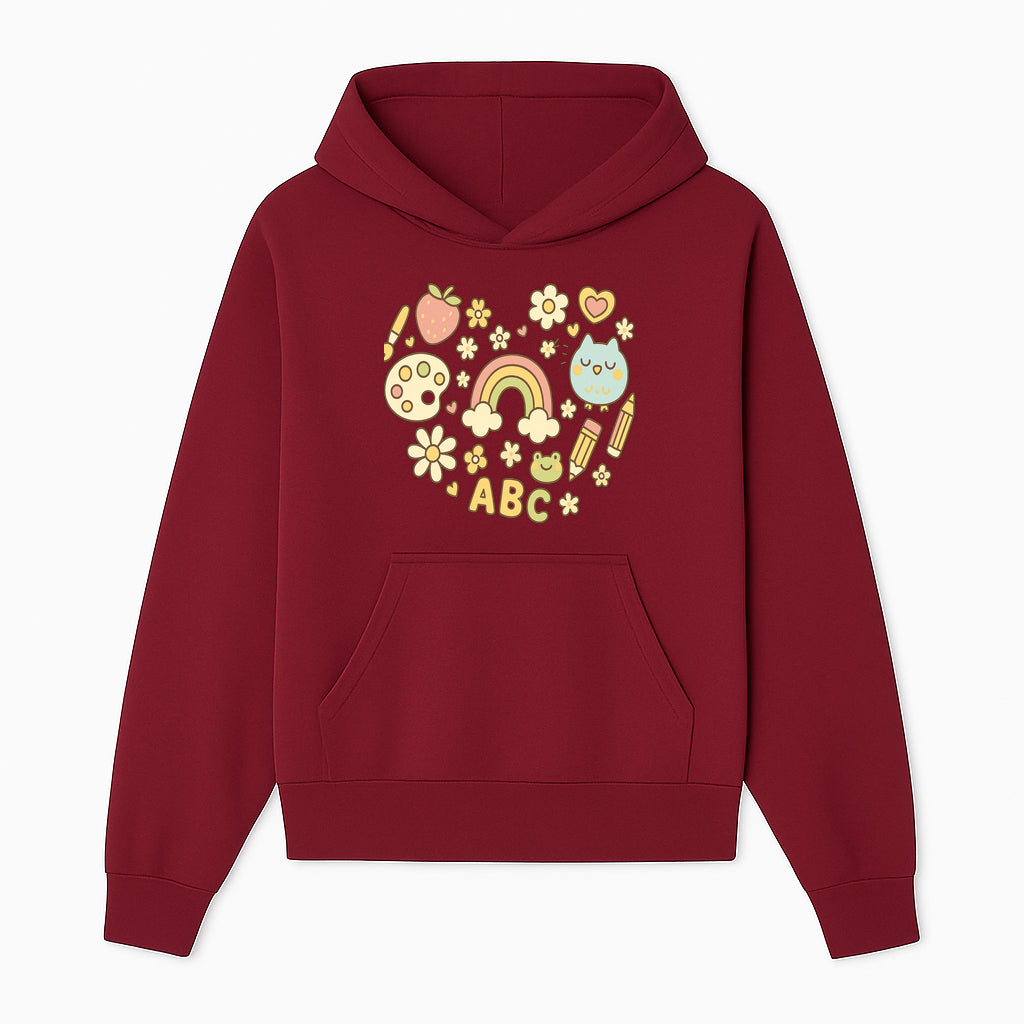 Colorful Kids' Art Print with ABC, Rainbow, Flowers, and Cute Animals - Ideal for Nursery Decor or Children's Room Wall Art - Hoodie 1758093390423.jpg