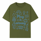 Play is Learning Kids Wall Art - Educational Nursery Decor with Rainbow, Blocks, and Fun Illustrations for Children s Room - T-shirt 1758093390427.jpg