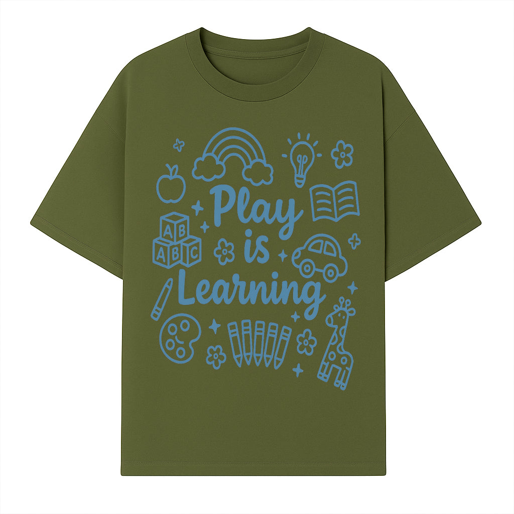 Play is Learning Kids Wall Art - Educational Nursery Decor with Rainbow, Blocks, and Fun Illustrations for Children s Room - T-shirt 1758093390427.jpg