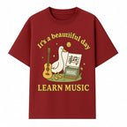 Music Learning Duck T-Shirt, Cute Guitar Design, It's a Beautiful Day, Fun Music Education Apparel for Kids and Adults - T-shirt 1758093390527.jpg