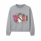 Halloween Ghost Teacher T-Shirt | Cute Ghost with Pencil | Fun Teaching Apparel | Spooky Season Gift for Educators - Sweatshirt 1758093390546.jpg