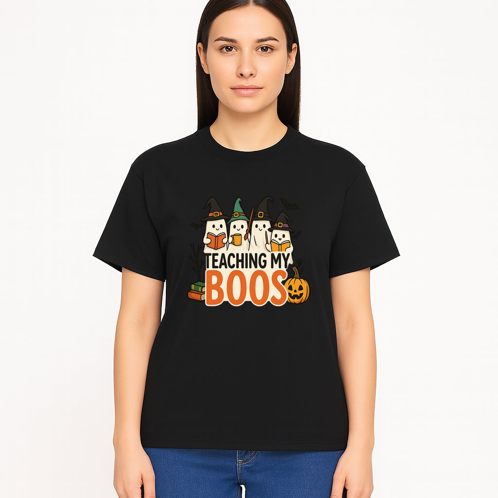 Teaching My Boos Halloween Ghosts Graphic Tee, Cute Witch Ghosts, Spooky Fun, Fall Apparel for Kids and Adults - T-shirt 1758093390562.jpg