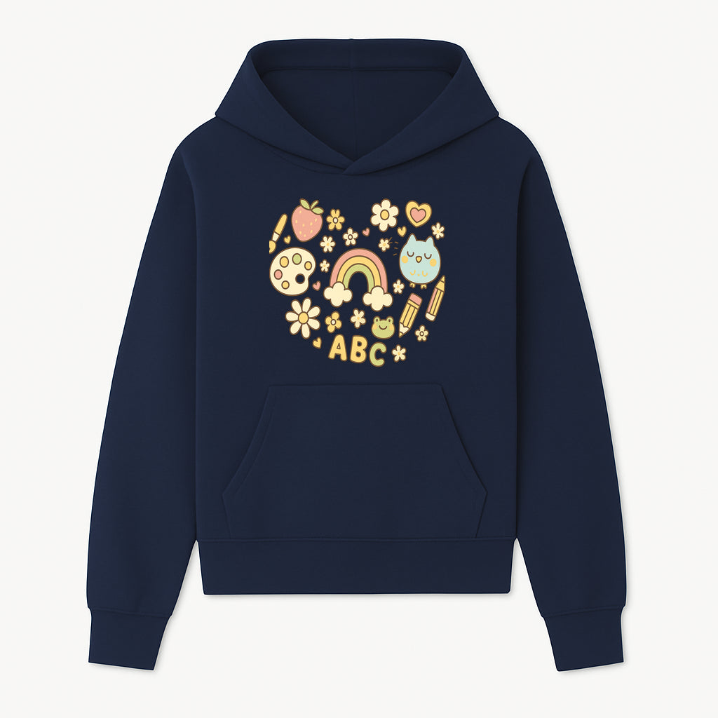 Colorful Kids' Art Print with ABC, Rainbow, Flowers, and Cute Animals - Ideal for Nursery Decor or Children's Room Wall Art - Hoodie 1758093390646.jpg
