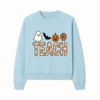 Halloween Teacher Decor | Cute Ghost, Bat, Pumpkin, Spiderweb | Floral 'Teach' Sign | Classroom Wall Art | Fall Aesthetic - Sweatshirt 1758093390661.jpg