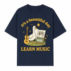 Music Learning Duck T-Shirt, Cute Guitar Design, It's a Beautiful Day, Fun Music Education Apparel for Kids and Adults - T-shirt 1758093390686.jpg