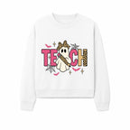 Halloween Ghost Teacher T-Shirt | Cute Ghost with Pencil | Fun Teaching Apparel | Spooky Season Gift for Educators - Sweatshirt 1758093390693.jpg