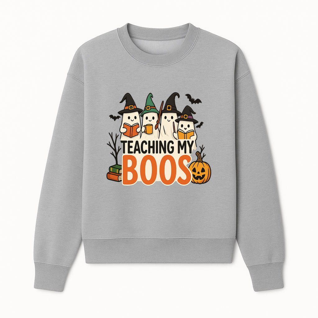 Teaching My Boos Halloween Ghosts Graphic Tee, Cute Witch Ghosts, Spooky Fun, Fall Apparel for Kids and Adults - Sweatshirt 1758093390738.jpg