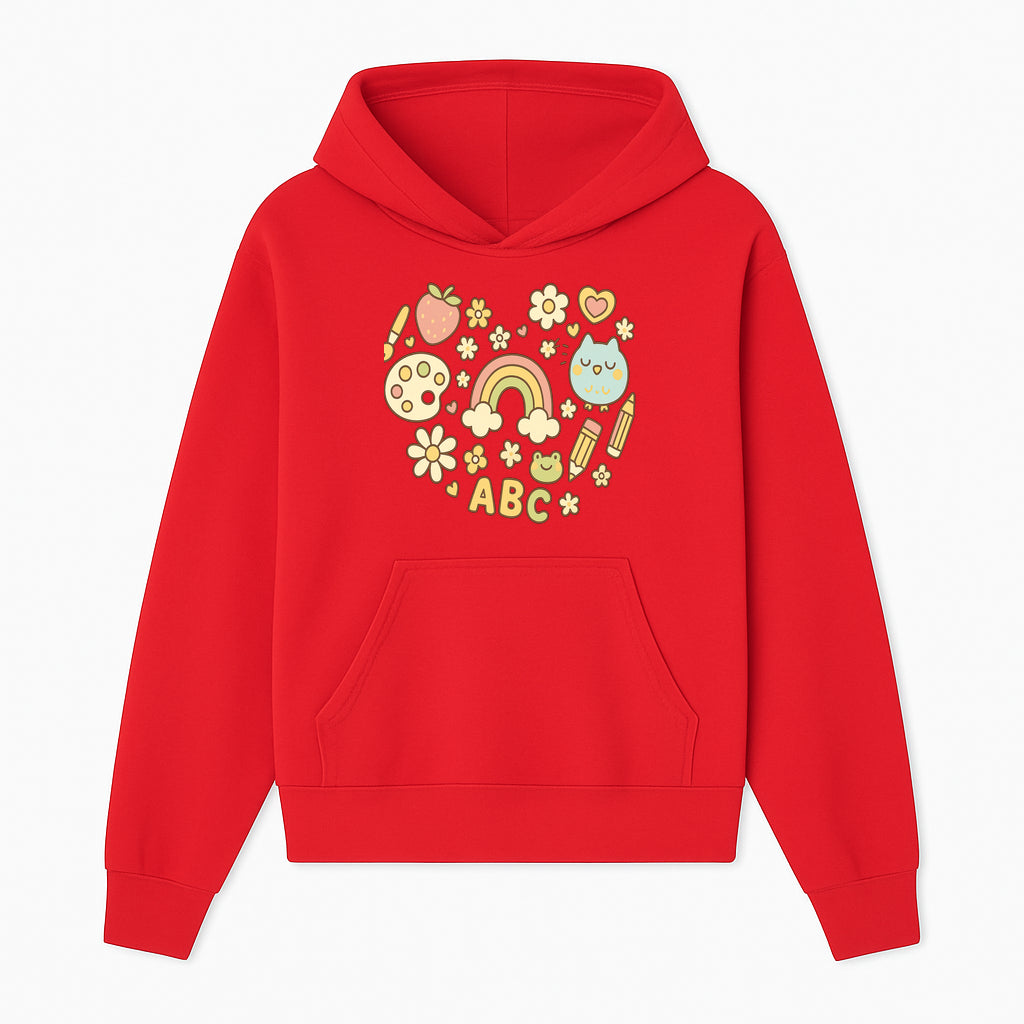 Colorful Kids' Art Print with ABC, Rainbow, Flowers, and Cute Animals - Ideal for Nursery Decor or Children's Room Wall Art - Hoodie 1758093390830.jpg