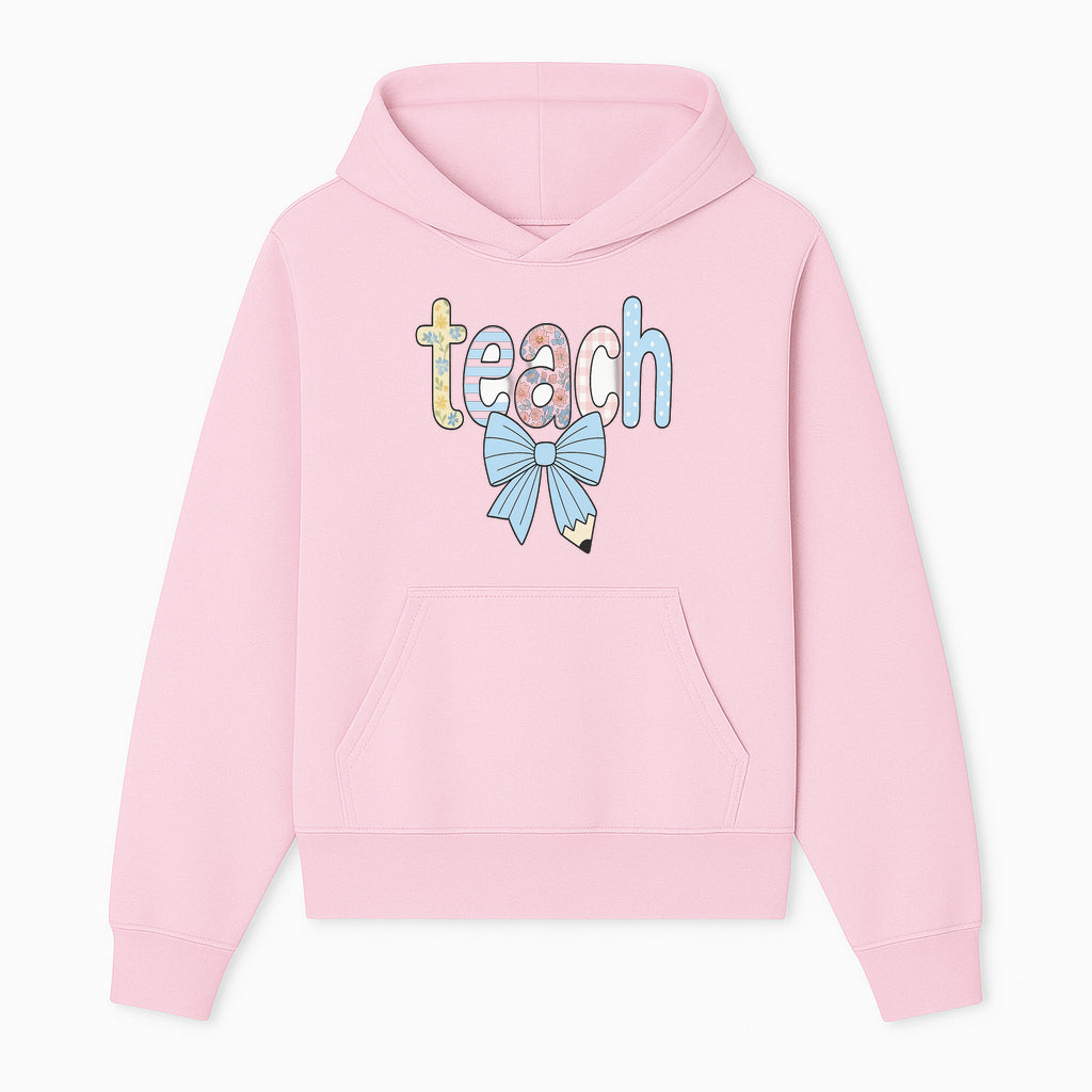 Colorful Teach Sign with Floral Letters and Bow, Classroom Decor, Teacher Appreciation Gift, Educational Wall Art - Hoodie 1758093390869.jpg