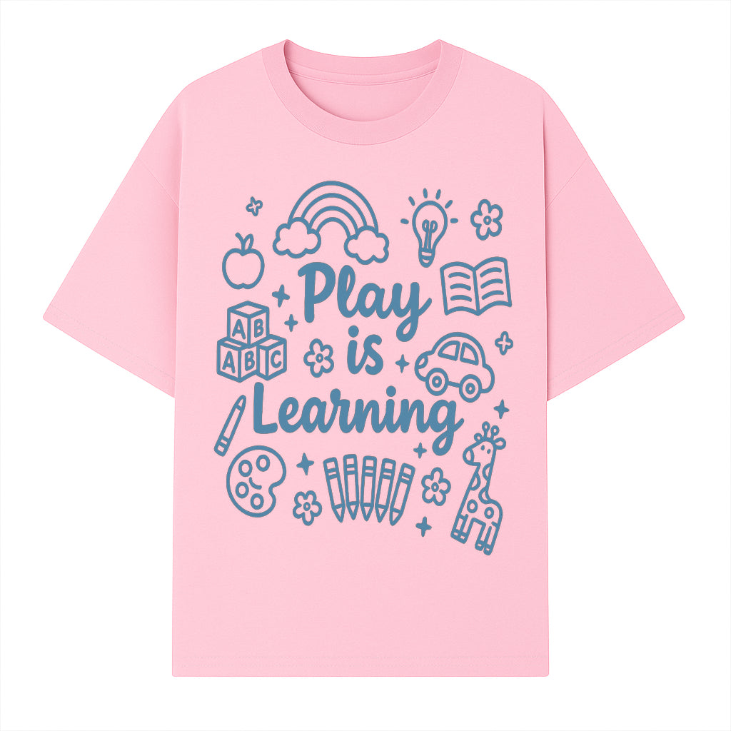 Play is Learning Kids Wall Art - Educational Nursery Decor with Rainbow, Blocks, and Fun Illustrations for Children s Room - T-shirt 1758093390892.jpg
