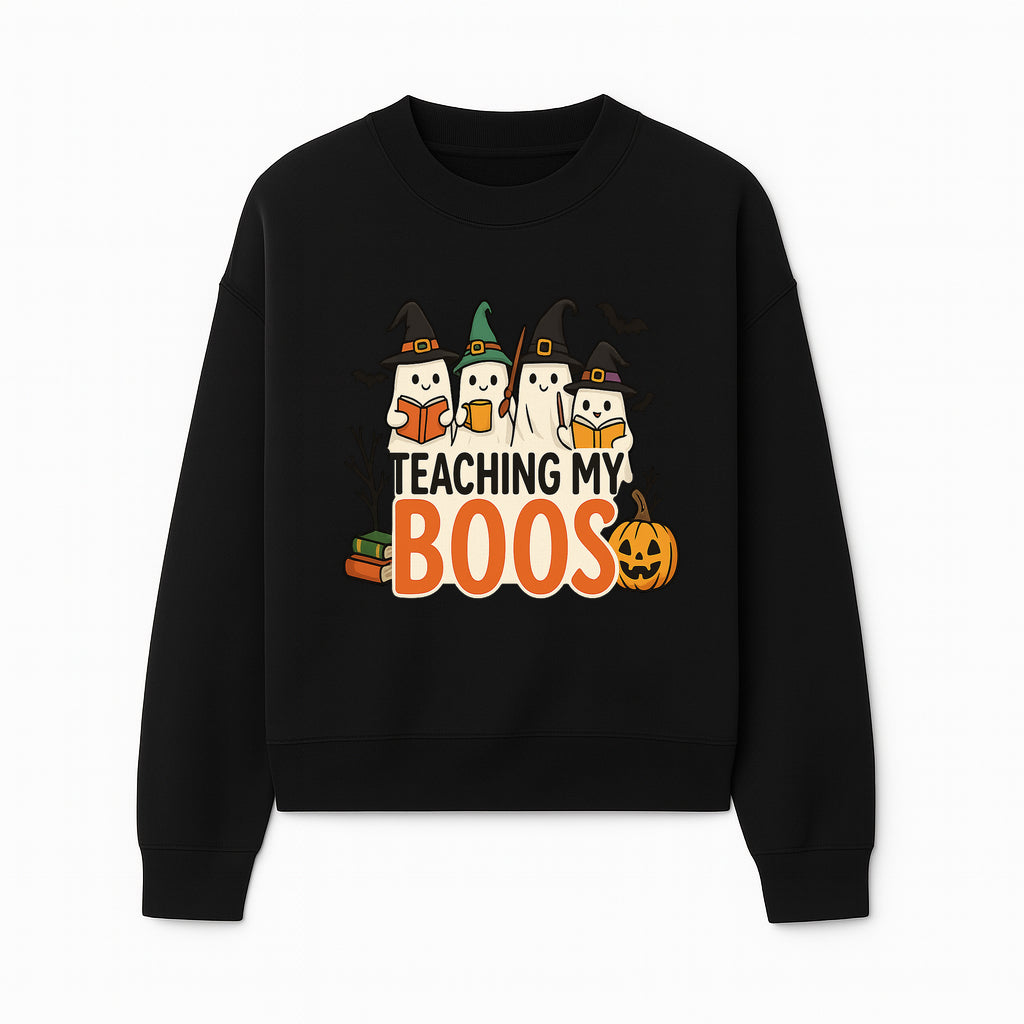 Teaching My Boos Halloween Ghosts Graphic Tee, Cute Witch Ghosts, Spooky Fun, Fall Apparel for Kids and Adults - Sweatshirt 1758093390908.jpg