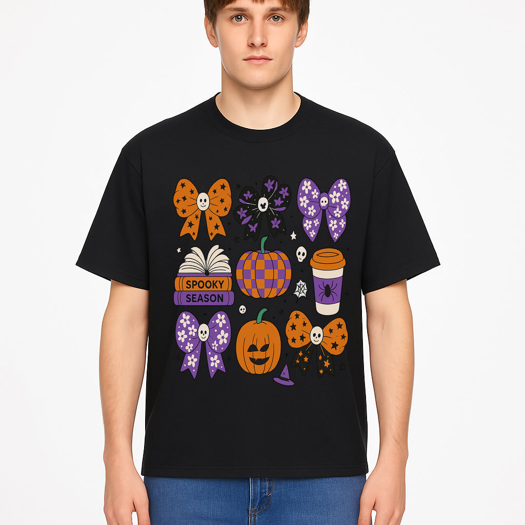 Halloween Stickers Set - Spooky Season, Pumpkins, Bows, Coffee, Flowers, Cute Skulls - Fun Fall Decor for Scrapbooking & Crafts - T-shirt 1758093390930.jpg