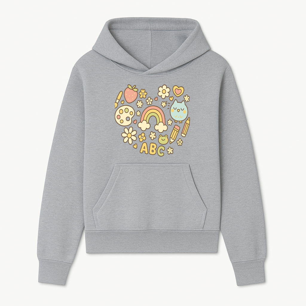 Colorful Kids' Art Print with ABC, Rainbow, Flowers, and Cute Animals - Ideal for Nursery Decor or Children's Room Wall Art - Hoodie 1758093391025.jpg