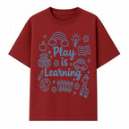 Play is Learning Kids Wall Art - Educational Nursery Decor with Rainbow, Blocks, and Fun Illustrations for Children s Room - T-shirt 1758093391056.jpg