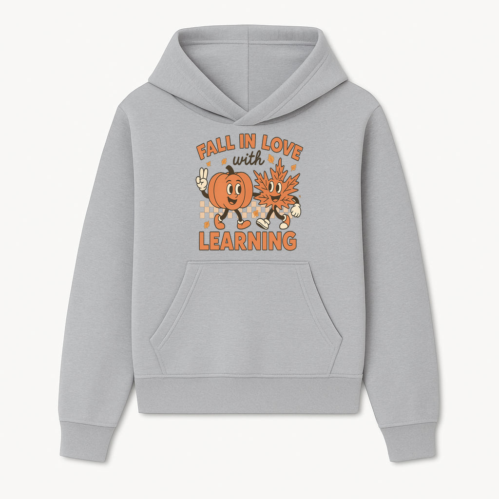 Fall in Love with Learning: Cute Pumpkin & Leaf Character Autumn School Decor - Hoodie 1758093391083.jpg