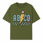 Colorful ABCD Lightning Bolt Graphic Tee for Kids - Fun, Educational, and Stylish Clothing - T-shirt 1758093391117.jpg