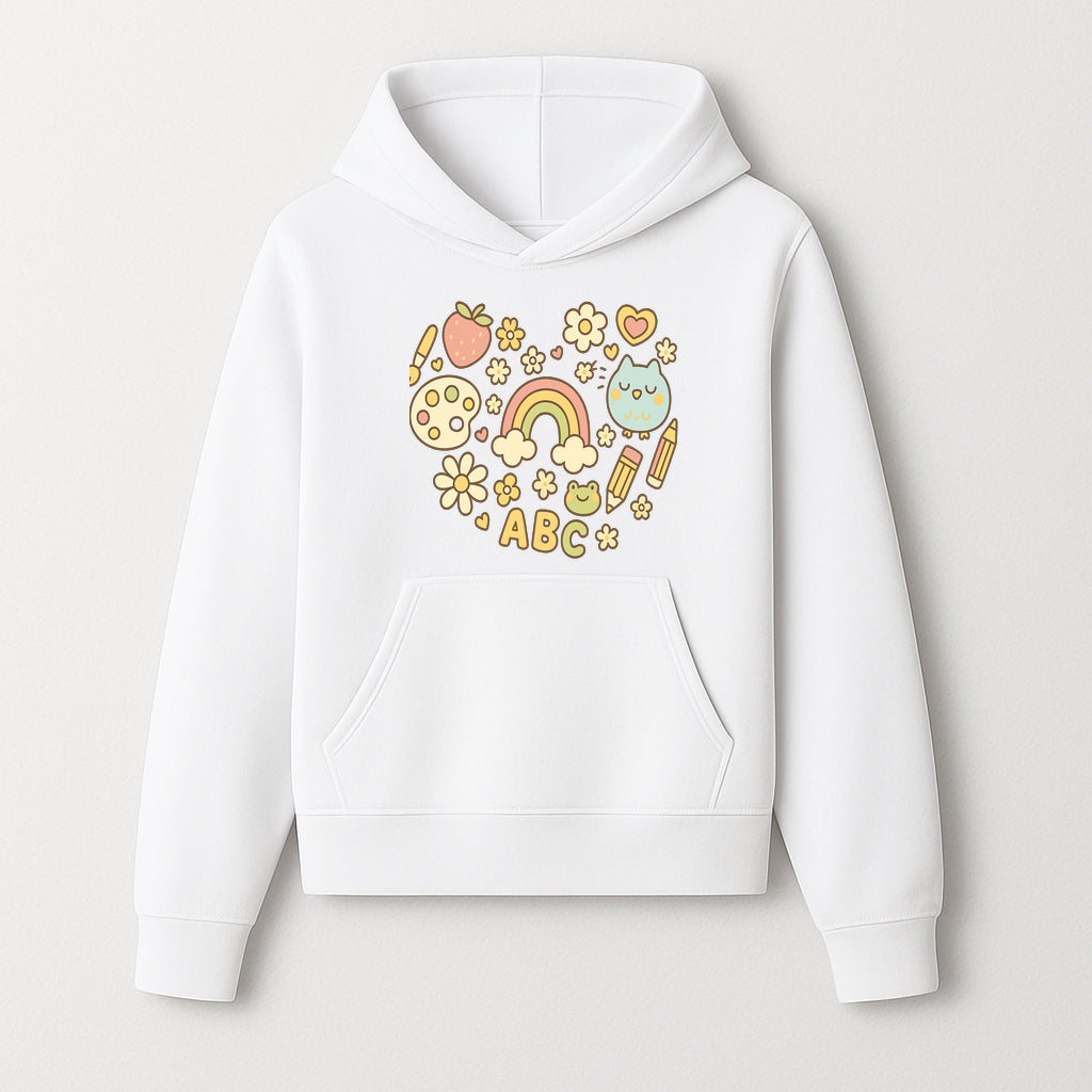 Colorful Kids' Art Print with ABC, Rainbow, Flowers, and Cute Animals - Ideal for Nursery Decor or Children's Room Wall Art - Hoodie 1758093391198.jpg