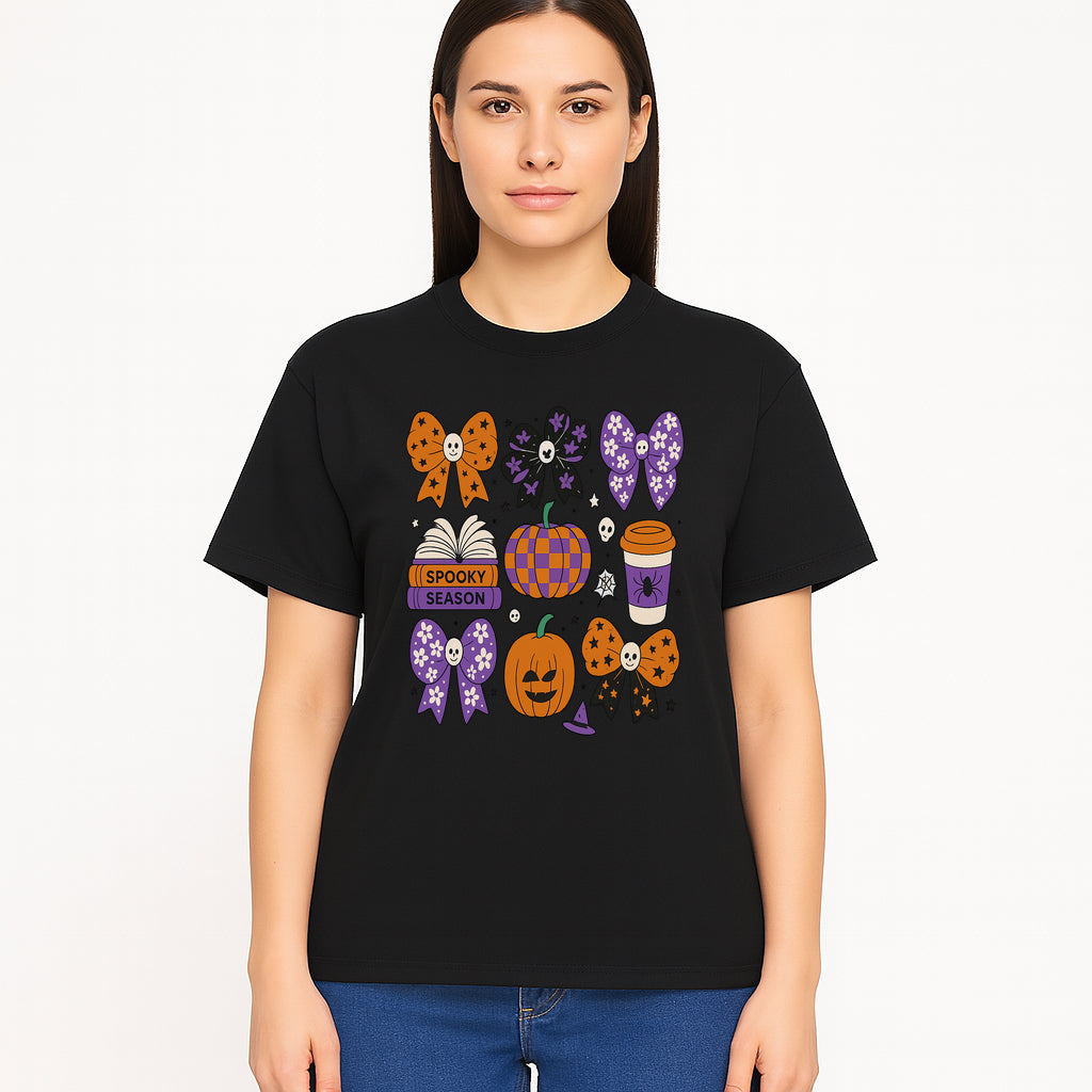 Halloween Stickers Set - Spooky Season, Pumpkins, Bows, Coffee, Flowers, Cute Skulls - Fun Fall Decor for Scrapbooking & Crafts - T-shirt 1758093391206.jpg