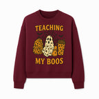 Teaching My Boos Halloween Ghosts & Leopard Print Backpack T-Shirt, Cute Teacher Gift for Kids, Spooky Season Apparel - Sweatshirt 1758093391221.jpg