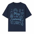 Play is Learning Kids Wall Art - Educational Nursery Decor with Rainbow, Blocks, and Fun Illustrations for Children s Room - T-shirt 1758093391222.jpg