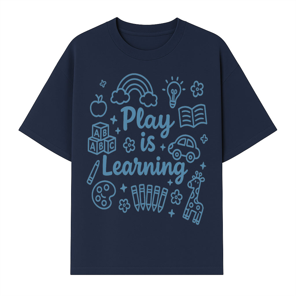 Play is Learning Kids Wall Art - Educational Nursery Decor with Rainbow, Blocks, and Fun Illustrations for Children s Room - T-shirt 1758093391222.jpg
