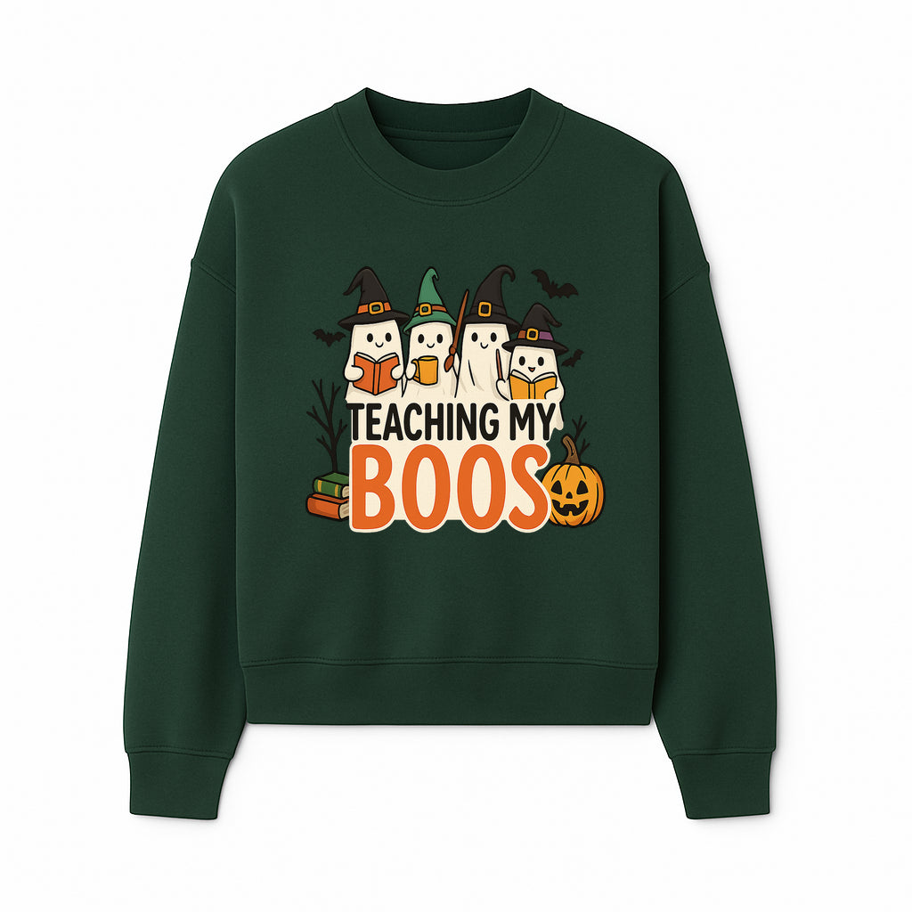 Teaching My Boos Halloween Ghosts Graphic Tee, Cute Witch Ghosts, Spooky Fun, Fall Apparel for Kids and Adults - Sweatshirt 1758093391252.jpg