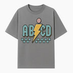Colorful ABCD Lightning Bolt Graphic Tee for Kids - Fun, Educational, and Stylish Clothing - T-shirt 1758093391265.jpg
