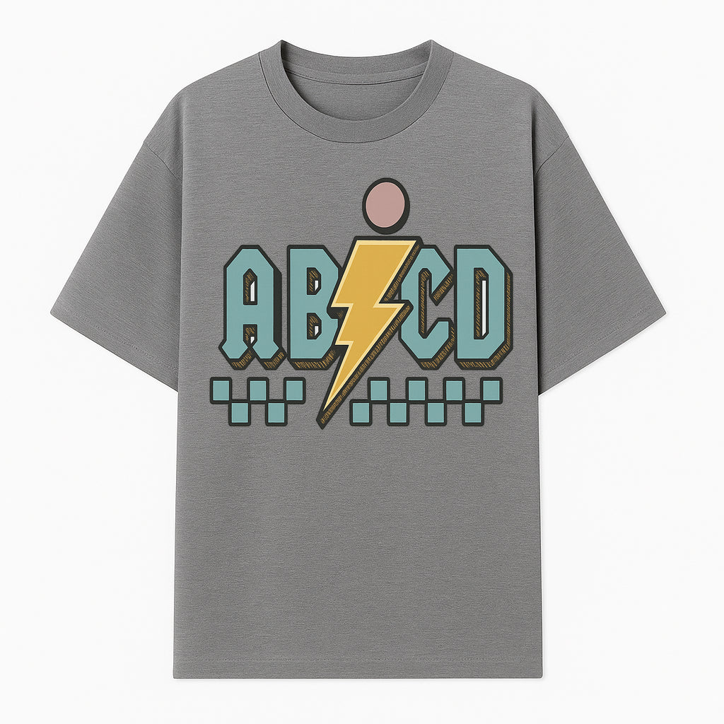 Colorful ABCD Lightning Bolt Graphic Tee for Kids - Fun, Educational, and Stylish Clothing - T-shirt 1758093391265.jpg