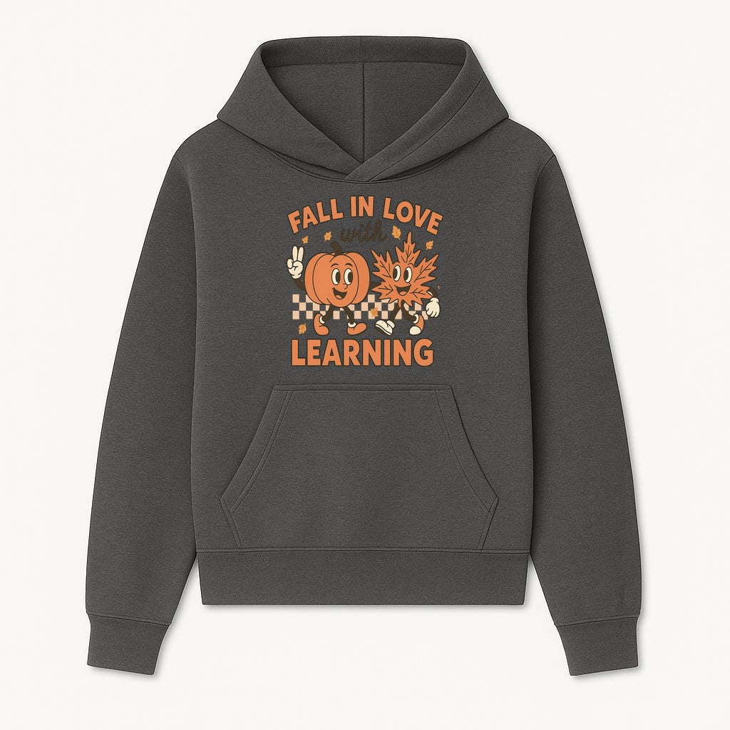 Fall in Love with Learning: Cute Pumpkin & Leaf Character Autumn School Decor - Hoodie 1758093391444.jpg