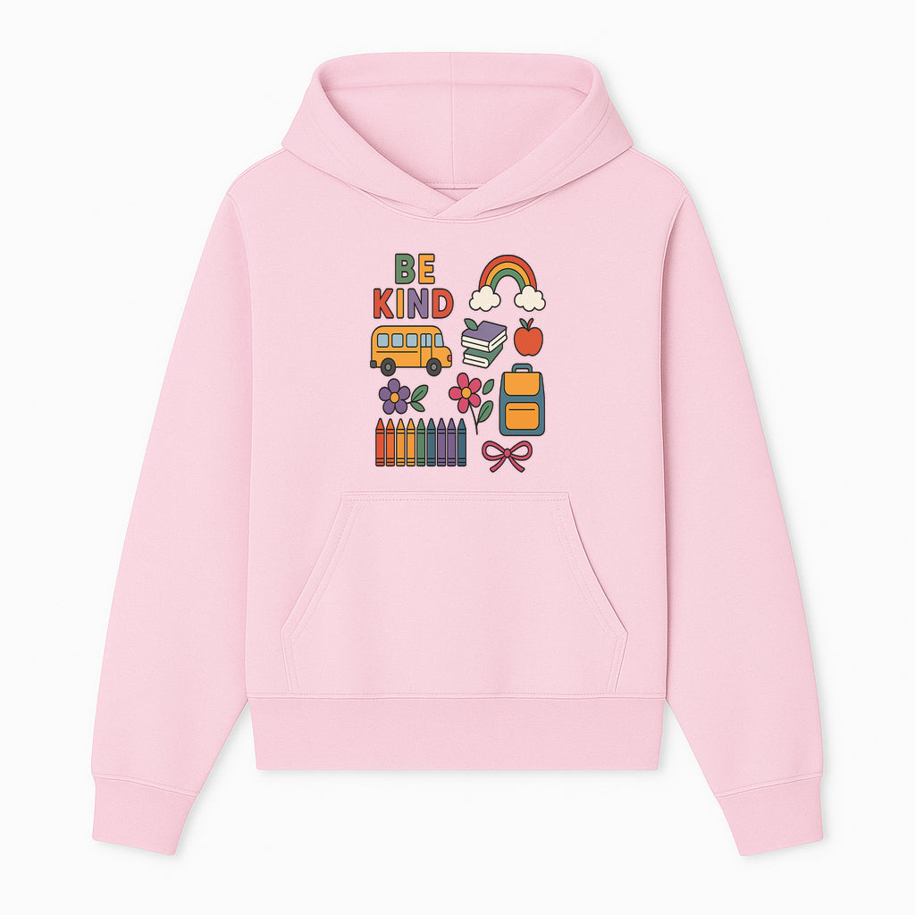 Be Kind School Decor - Colorful Bus, Books, Apple, Rainbow & Flowers - Cute Classroom Wall Art for Kids and Teachers - Hoodie 1758093391449.jpg