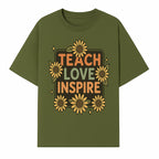 Teach Love Inspire Wall Art with Sunflowers - Motivational Home Decor for Teachers and Educators, Positive Vibes Decor - T-shirt 1758093391485.jpg