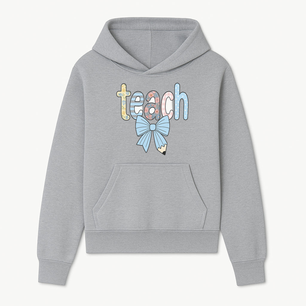 Colorful Teach Sign with Floral Letters and Bow, Classroom Decor, Teacher Appreciation Gift, Educational Wall Art - Hoodie 1758093391497.jpg