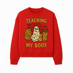 Teaching My Boos Halloween Ghosts & Leopard Print Backpack T-Shirt, Cute Teacher Gift for Kids, Spooky Season Apparel - Sweatshirt 1758093391500.jpg