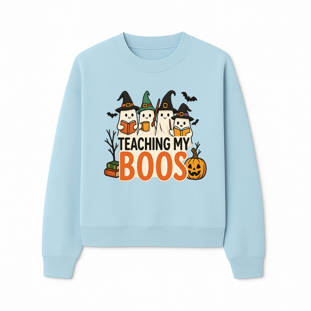 Teaching My Boos Halloween Ghosts Graphic Tee, Cute Witch Ghosts, Spooky Fun, Fall Apparel for Kids and Adults - Sweatshirt 1758093391546.jpg