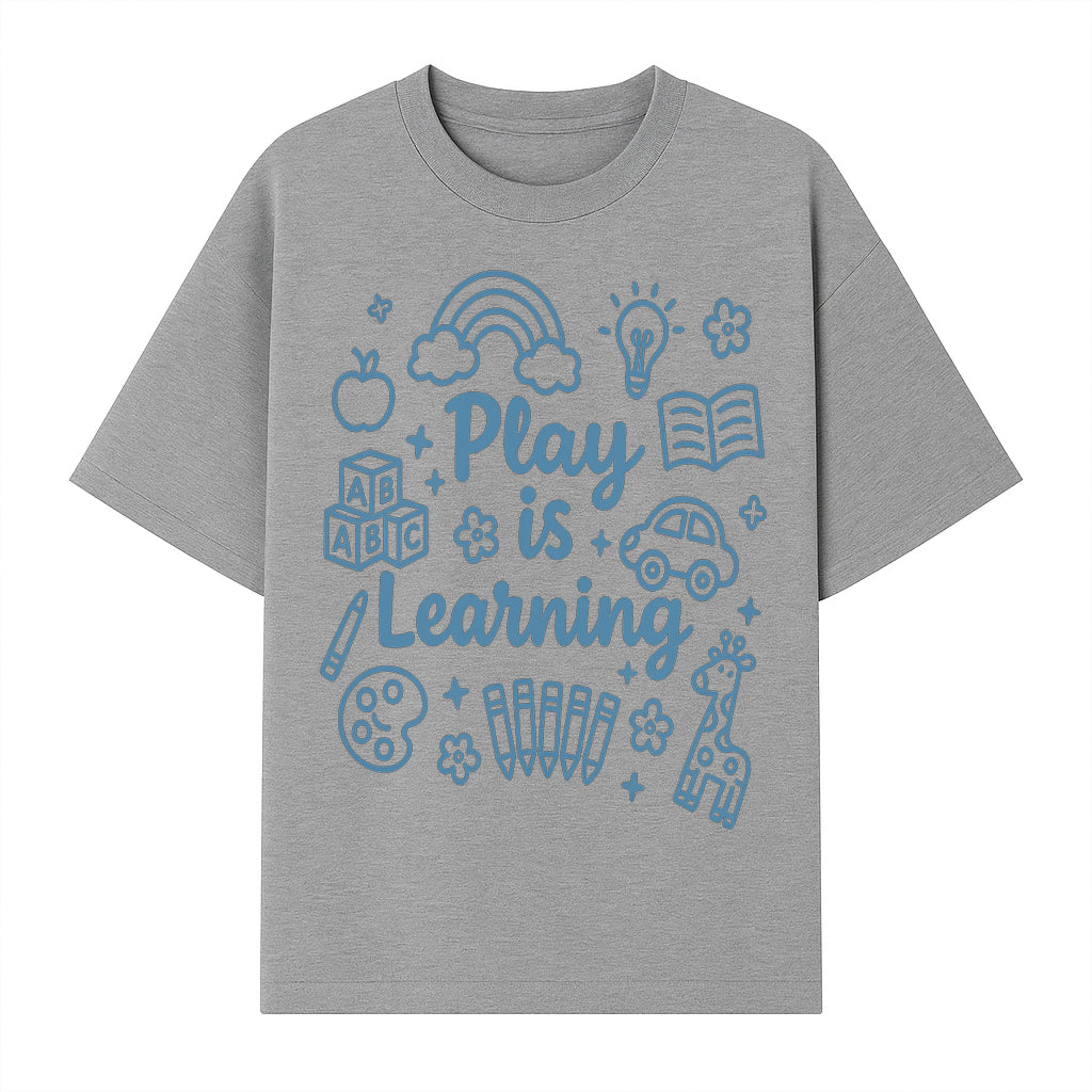 Play is Learning Kids Wall Art - Educational Nursery Decor with Rainbow, Blocks, and Fun Illustrations for Children s Room - T-shirt 1758093391607.jpg
