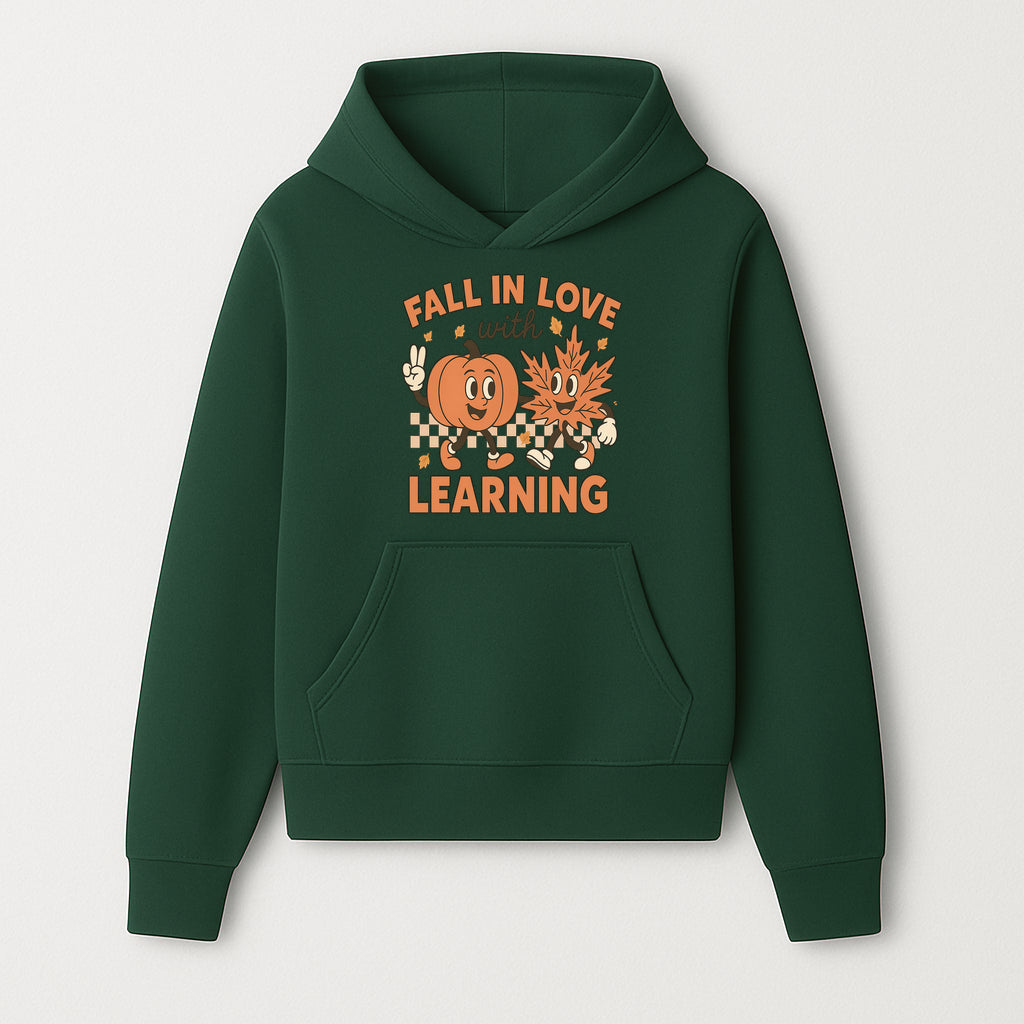 Fall in Love with Learning: Cute Pumpkin & Leaf Character Autumn School Decor - Hoodie 1758093391607.jpg