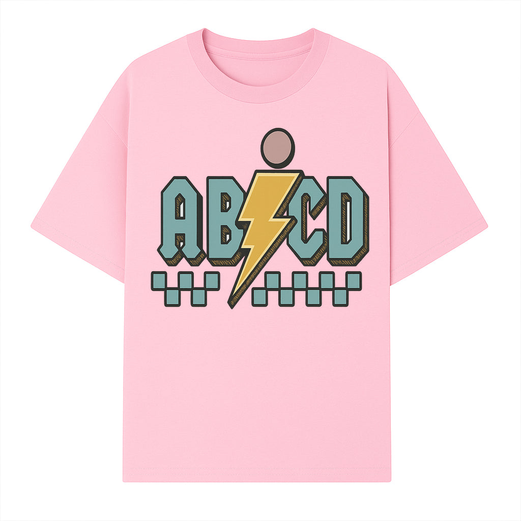 Colorful ABCD Lightning Bolt Graphic Tee for Kids - Fun, Educational, and Stylish Clothing - T-shirt 1758093391611.jpg