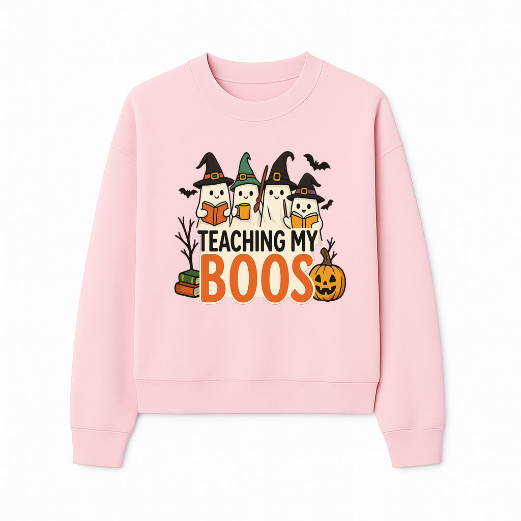 Teaching My Boos Halloween Ghosts Graphic Tee, Cute Witch Ghosts, Spooky Fun, Fall Apparel for Kids and Adults - Sweatshirt 1758093391692.jpg