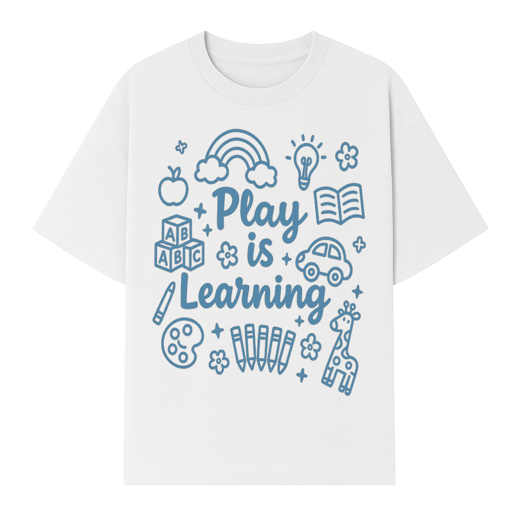 Play is Learning Kids Wall Art - Educational Nursery Decor with Rainbow, Blocks, and Fun Illustrations for Children s Room - T-shirt 1758093391779.jpg