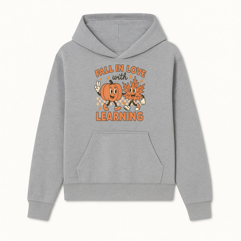 Fall in Love with Learning: Cute Pumpkin & Leaf Character Autumn School Decor - Hoodie 1758093391796.jpg
