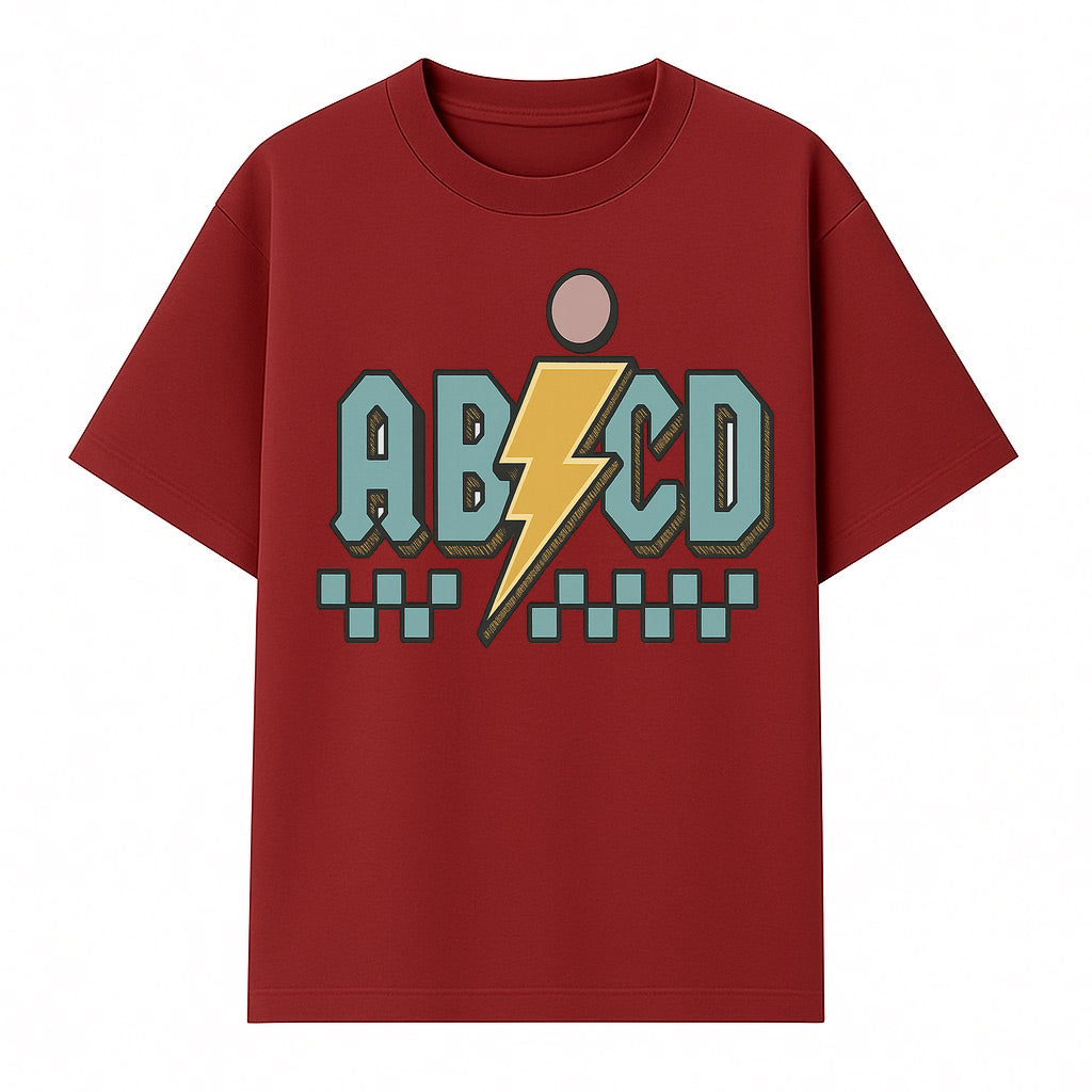 Colorful ABCD Lightning Bolt Graphic Tee for Kids - Fun, Educational, and Stylish Clothing - T-shirt 1758093391876.jpg