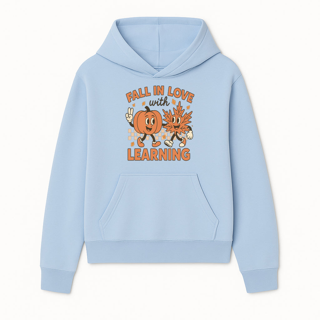 Fall in Love with Learning: Cute Pumpkin & Leaf Character Autumn School Decor - Hoodie 1758093391969.jpg
