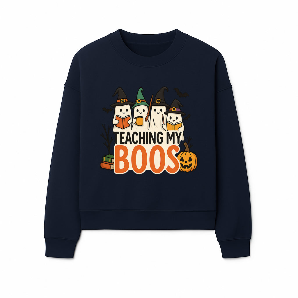 Teaching My Boos Halloween Ghosts Graphic Tee, Cute Witch Ghosts, Spooky Fun, Fall Apparel for Kids and Adults - Sweatshirt 1758093392042.jpg