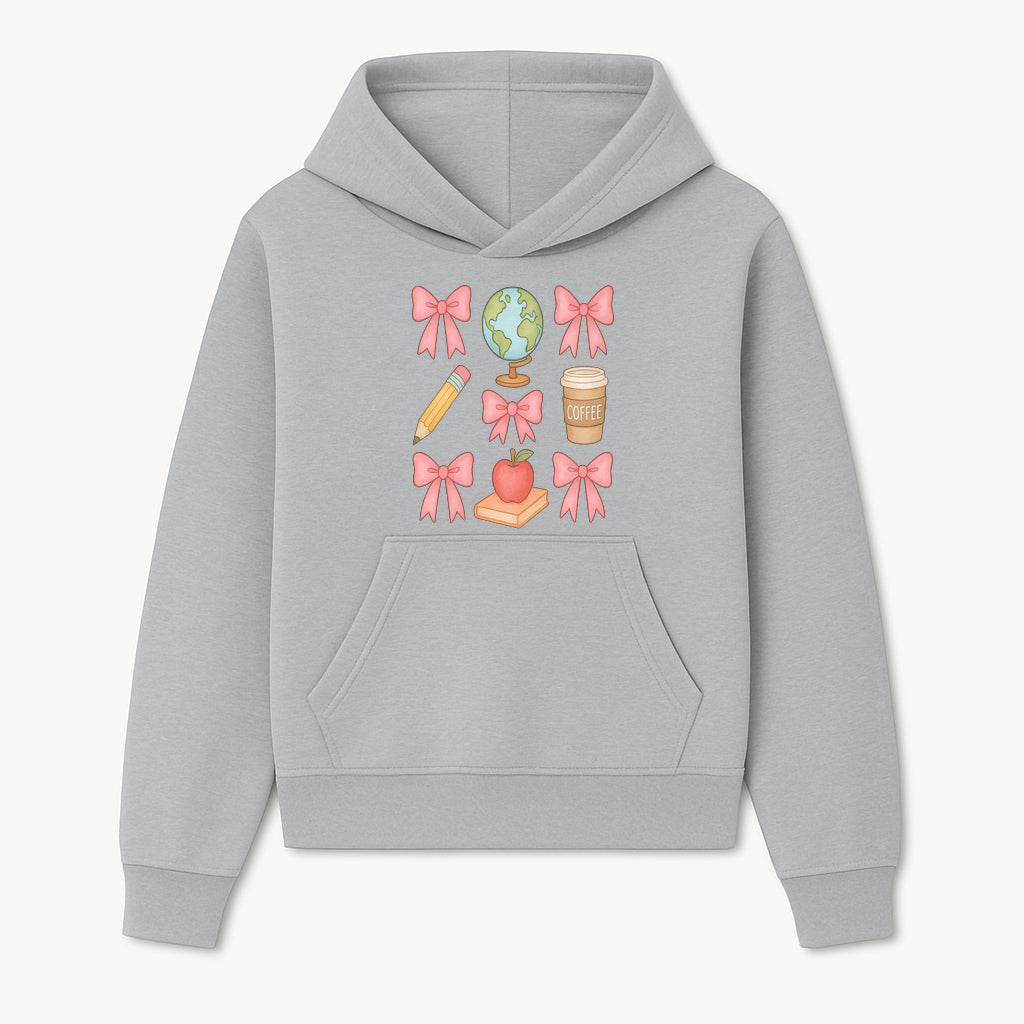 Colorful School and Coffee Themed Stickers Set with Bows, Apple, Globe, Pencil, and Books - Cute Teacher Gifts - Hoodie 1758093392232.jpg