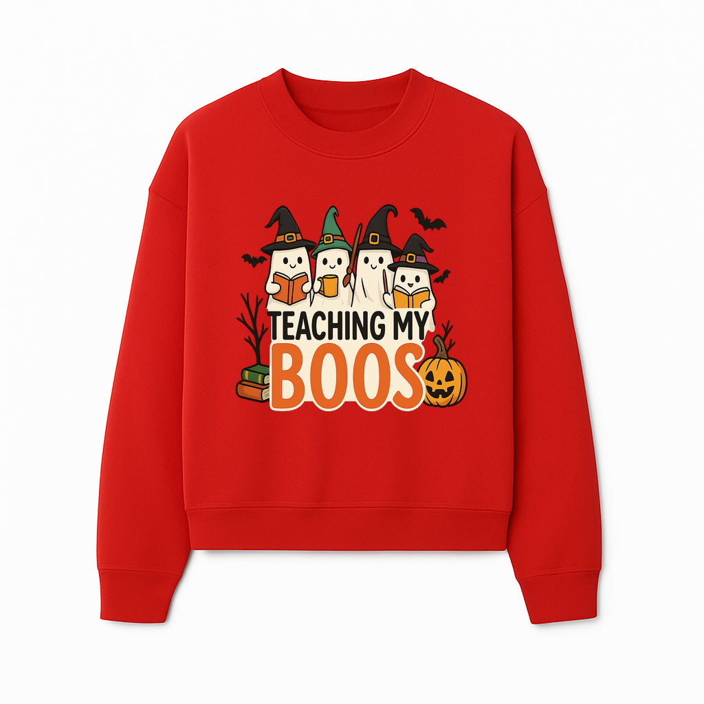 Teaching My Boos Halloween Ghosts Graphic Tee, Cute Witch Ghosts, Spooky Fun, Fall Apparel for Kids and Adults - Sweatshirt 1758093392245.jpg